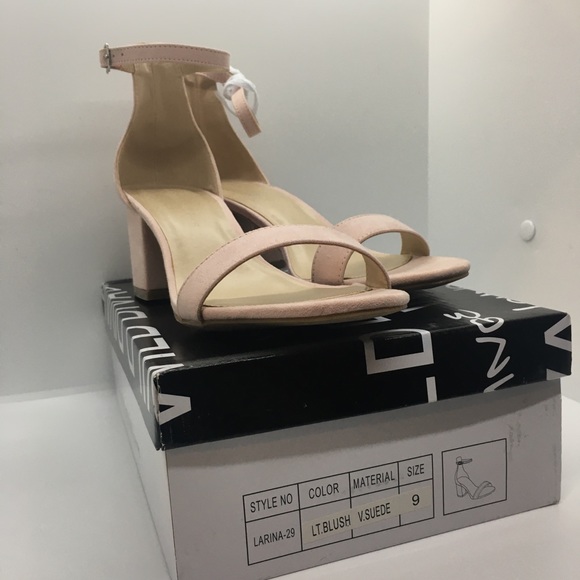 Blush Suede Charlotte Russe Ankle Strap Heels 9 - Picture 5 of 8